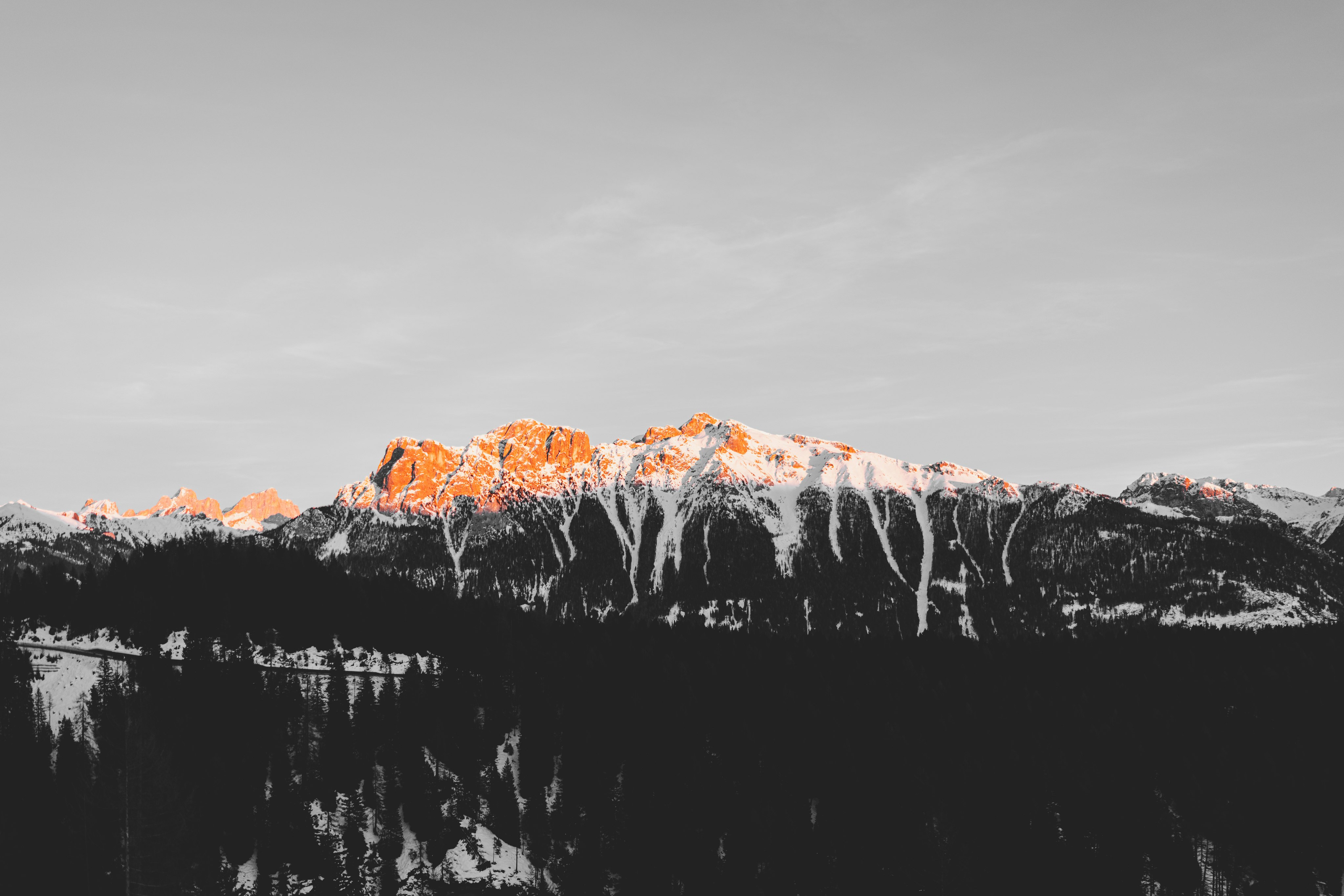 mountain covered with snow